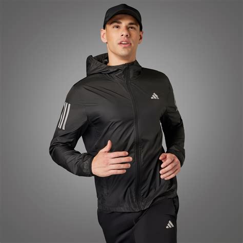 adidas herren kapuzenjacke own the run|Adidas windproof running jacket.